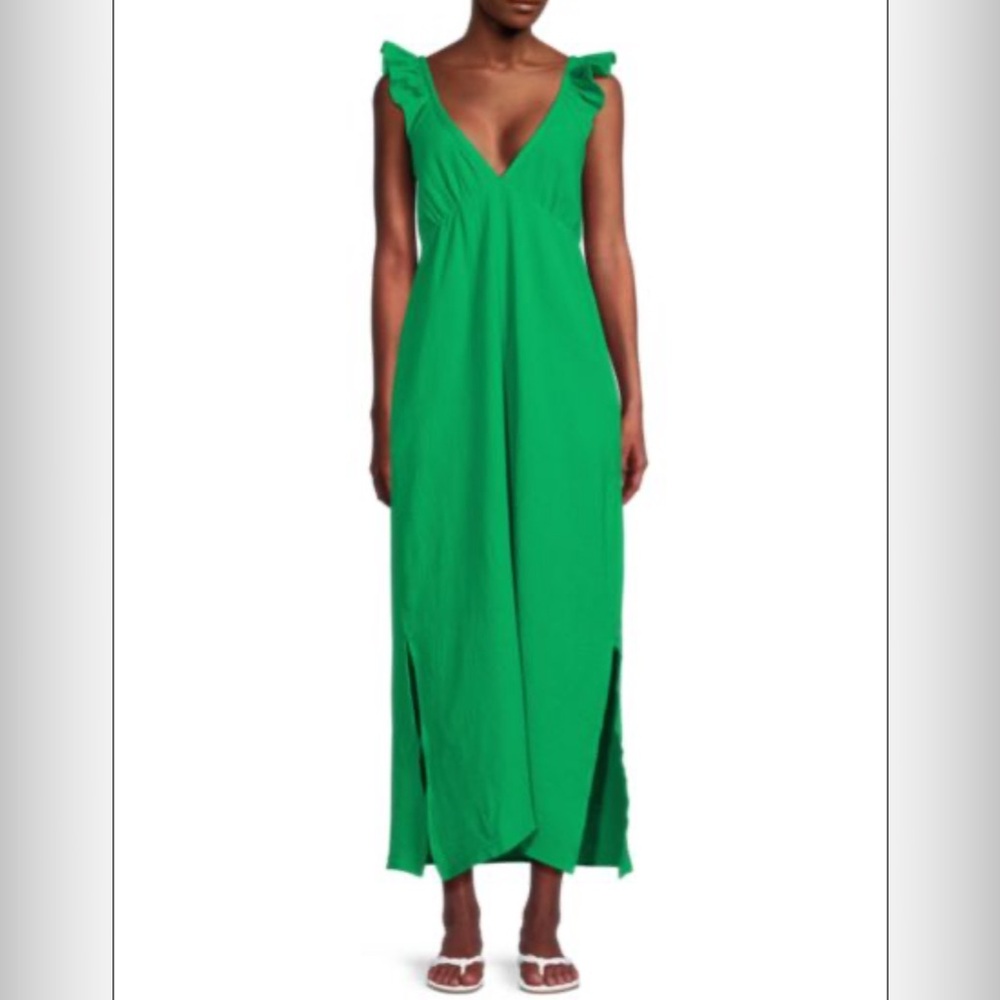 SAKS FIFTH AVENUE Gauze Flutter Strap Empire Dress Size Large